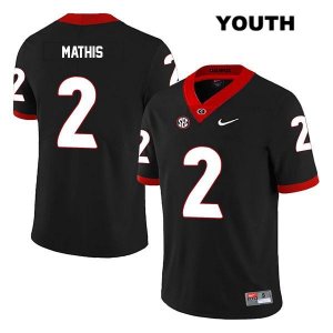 Youth Georgia Bulldogs NCAA #2 D'Wan Mathis Nike Stitched Black Legend Authentic College Football Jersey LUK7454LS